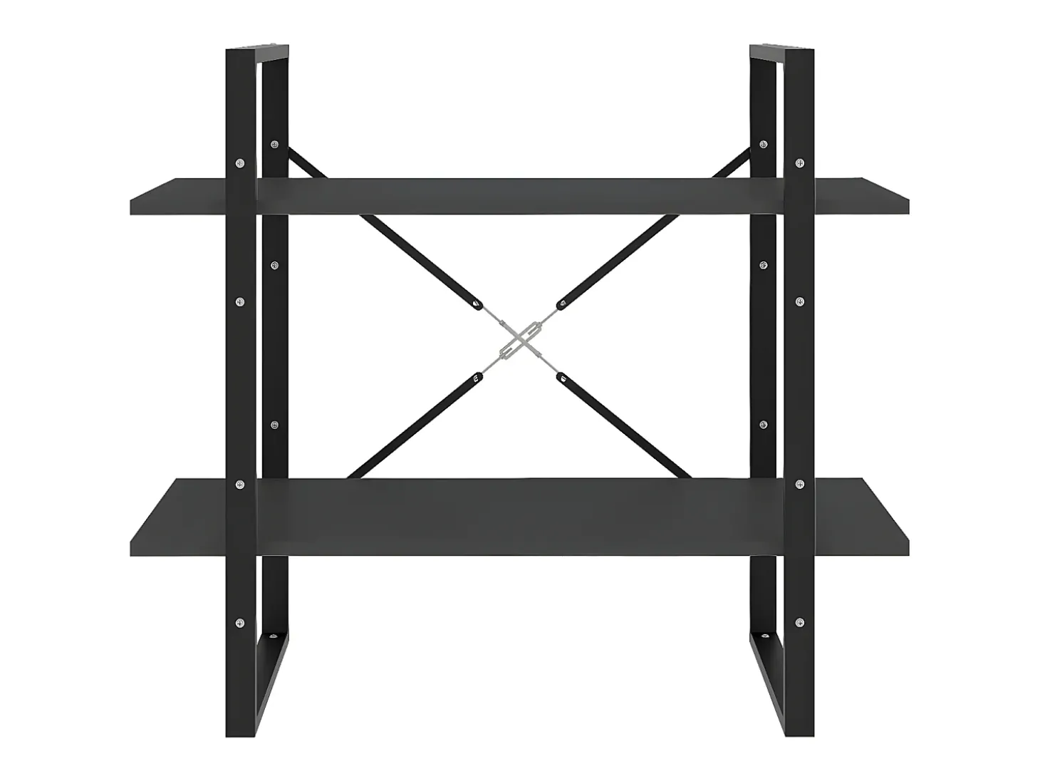 Estantería de 2 niveles madera contrachapada gris 80x30x70 cm