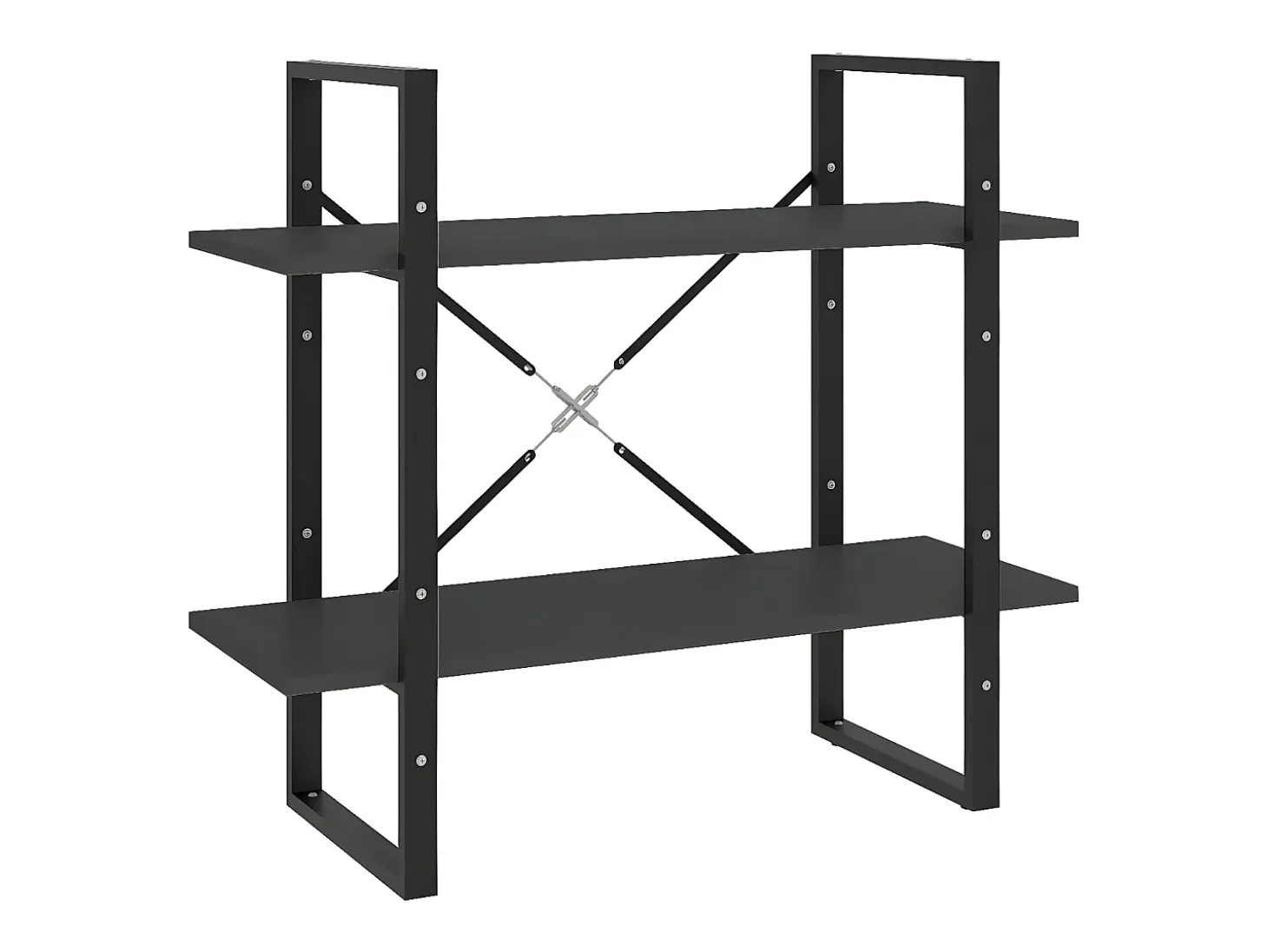 Estantería de 2 niveles madera contrachapada gris 80x30x70 cm