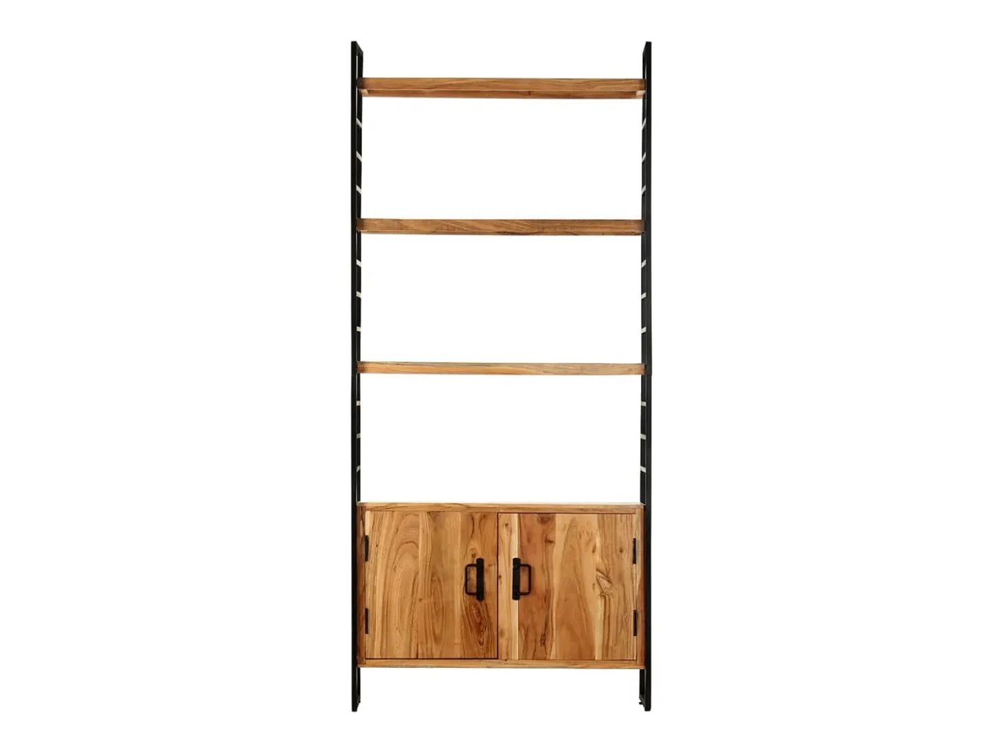 Estantería de 4 niveles madera maciza de acacia 80x30x180 cm