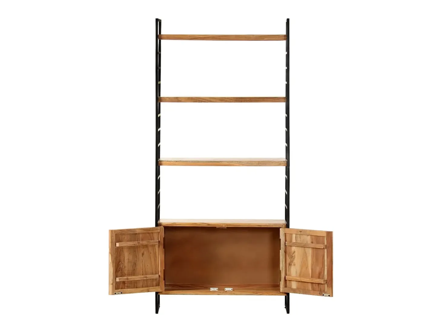 Estantería de 4 niveles madera maciza de acacia 80x30x180 cm