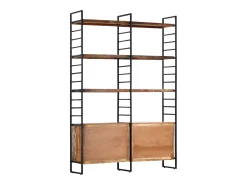 Estantería de 4 niveles madera maciza reciclada 124x30x180 cm