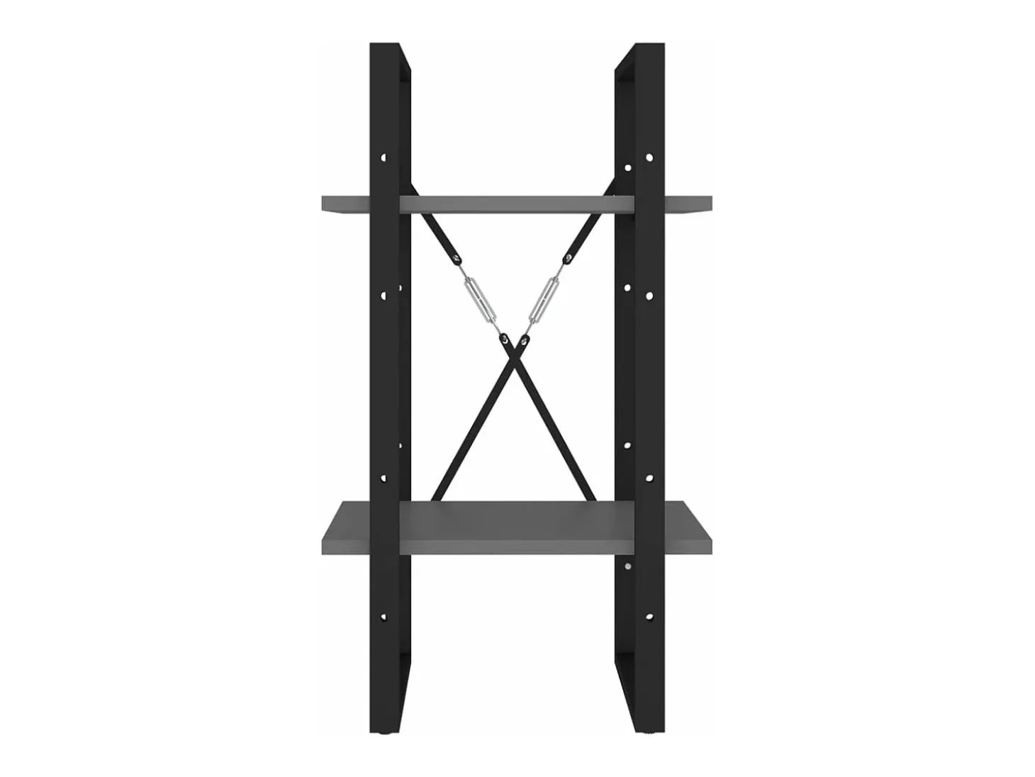 Estantería de 2 niveles madera contrachapada gris 40x30x70 cm