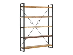 Estantería de 5 niveles madera maciza reciclada 140x30x180 cm