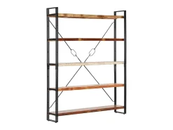 Estantería de 5 niveles madera maciza reciclada 140x30x180 cm