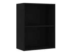 Estantería de 2 niveles madera contrachapada negro 60x30x76,5cm