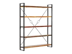 Estantería de 5 niveles madera maciza reciclada 140x30x180 cm