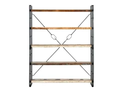 Estantería de 5 niveles madera maciza reciclada 140x30x180 cm