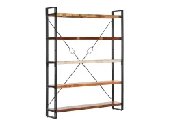 Estantería de 5 niveles madera maciza reciclada 140x30x180 cm