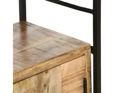 Estantería de 4 niveles madera de mango rugosa 124x30x180 cm