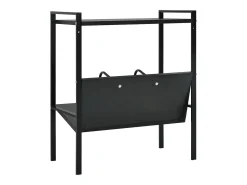 Estantería de 2 niveles madera de ingeniería negro 52x28x59 cm