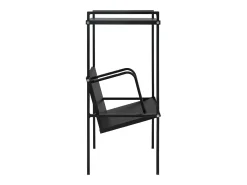 Estantería de 2 niveles madera de ingeniería negro 52x28x59 cm