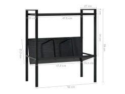 Estantería de 2 niveles madera de ingeniería negro 52x28x59 cm