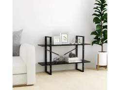 Estantería de 2 niveles madera contrachapada negro 100x30x70 cm