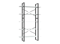 Estantería de 5 niveles madera ingeniería blanca 100x30x175 cm