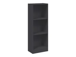 Estantería de 3 niveles madera contrachapada gris 40x24x108 cm