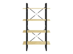 Estantería de 4 niveles madera maciza de pino 80x30x140 cm