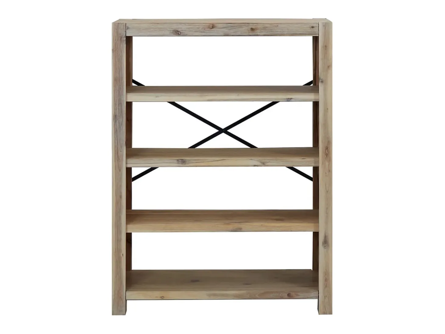 Estantería de 4 niveles madera maciza de acacia 80x30x110 cm
