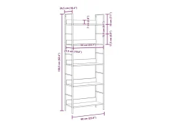 Estantería de 5 niveles madera ingeniería negro 60x27,6x158,5cm