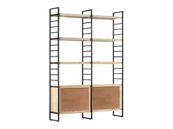 Estantería de 4 niveles madera maciza de mango 124x30x180 cm