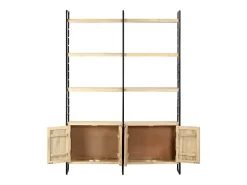 Estantería de 4 niveles madera maciza de mango 124x30x180 cm