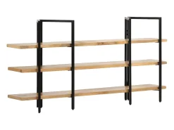 Estantería de 3 niveles madera maciza de mango 160x31x80 cm