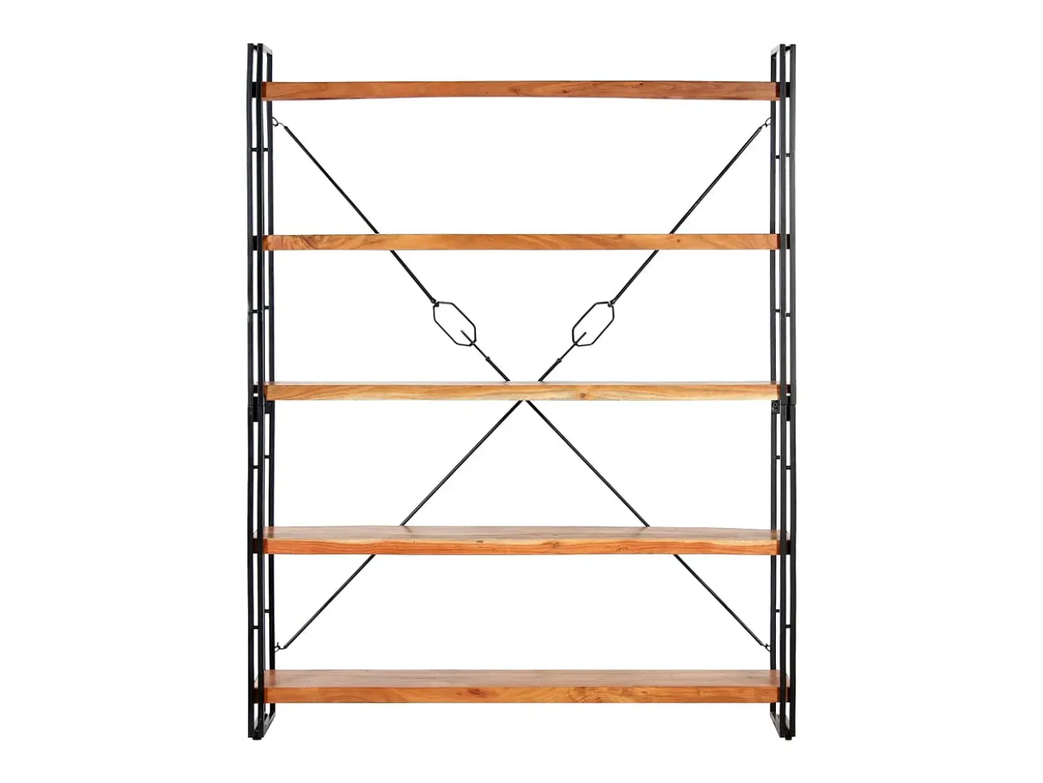 Estantería de 5 niveles madera maciza de acacia 140x30x180 cm