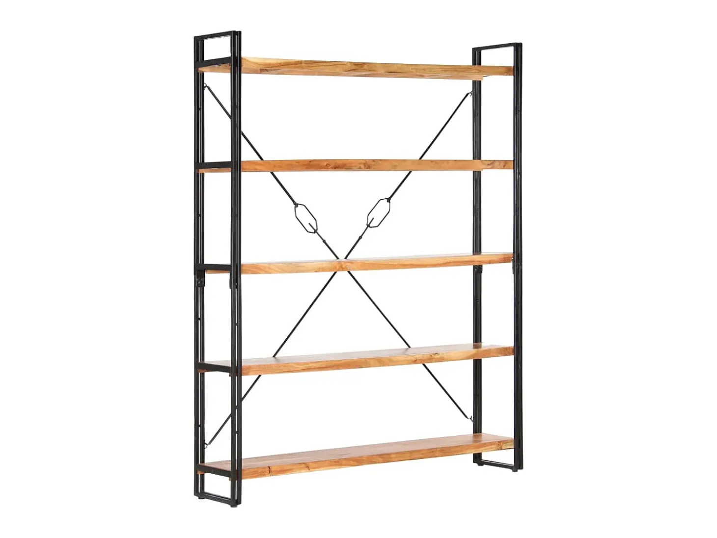 Estantería de 5 niveles madera maciza de acacia 140x30x180 cm