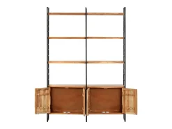 Estantería de 4 niveles madera maciza de acacia 124x30x180 cm