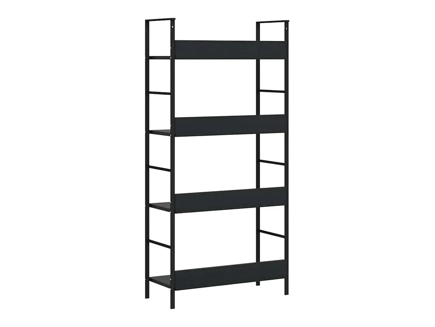 Estantería de 4 niveles madera ingeniería negro 60x27,6x124,5cm