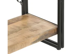 Estantería de 5 niveles madera maciza de mango 140x30x180 cm