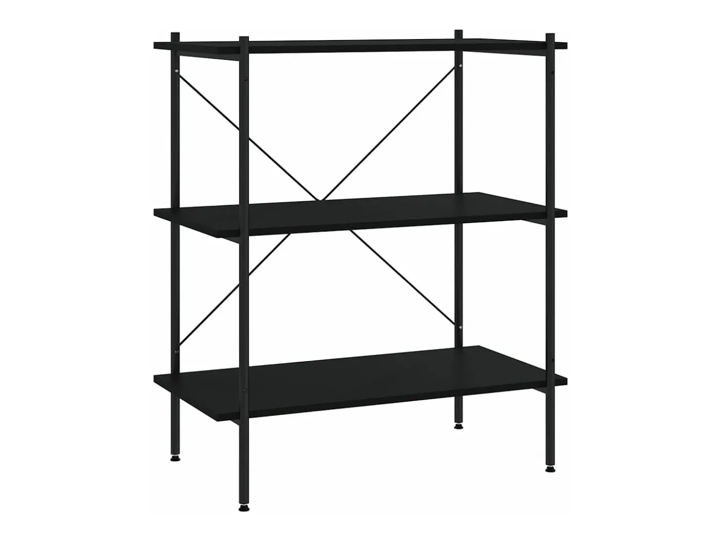 Estantería de 3 niveles negro 80x40x92 cm