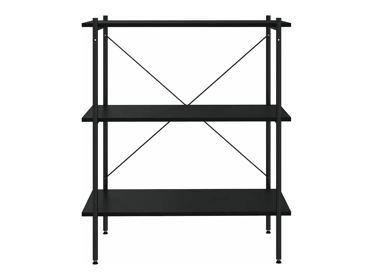 Estantería de 3 niveles negro 80x40x92 cm