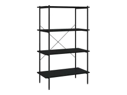Estantería de 4 niveles negro 80x40x130 cm