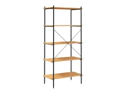 Estantería de 5 niveles negro y roble 80x40x163 cm ES777379