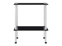 Estantería de 2 niveles vidrio templado negro 40x40x47cm