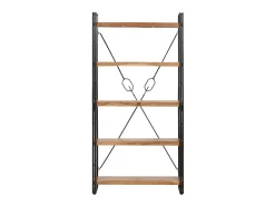 Estantería de 5 niveles 90x30x180 cm madera maciza de acacia