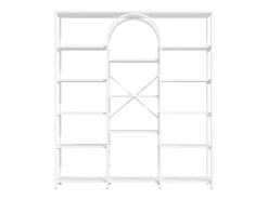 Estantería de acero y MDF de 160 x 30 x 180 cm - Diseño rectangular y arqueado - Color blanco