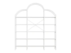 Estantería de almacenaje elegante - 170 x 26 x 190 cm - con 5 estantes de almacenaje - forma de nube - MDF + metal - blanco
