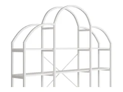 Estantería de almacenaje elegante - 170 x 26 x 190 cm - con 5 estantes de almacenaje - forma de nube - MDF + metal - blanco