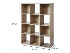 Estantería de almacenamiento con 12 compartimentos - L93 x H124 cm