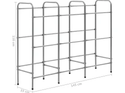 Estantería de almacenamiento para 9 cajas 145 x 33 x 116 cm acero plateado 02_0000644
