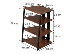 Estantería de almacenamiento roble rústico/negro 61x53x78 tonar