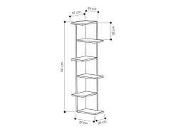 Estantería de esquina 6 estantes blanco H141 cm - Saso