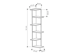 Estantería de esquina 6 estantes blanco H141 cm - Saso
