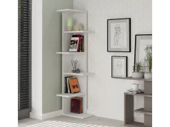 Estantería de esquina 6 estantes blanco H141 cm - Saso
