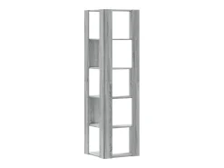 Estantería de esquina 5 niveles madera gris Sonoma 50x50x179 cm