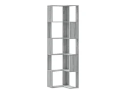 Estantería de esquina 5 niveles madera gris Sonoma 50x50x179 cm