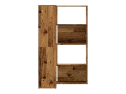 Estantería de esquina 4 niveles madera envejecida 85x85x140 cm