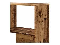 Estantería de esquina 4 niveles madera envejecida 85x85x140 cm