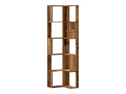 Estantería de esquina 5 niveles madera envejecida 50x50x179 cm